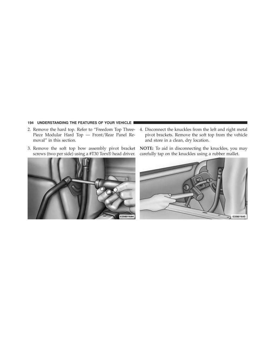 Jeep Wrangler TJ 2013 owners manual / page 196