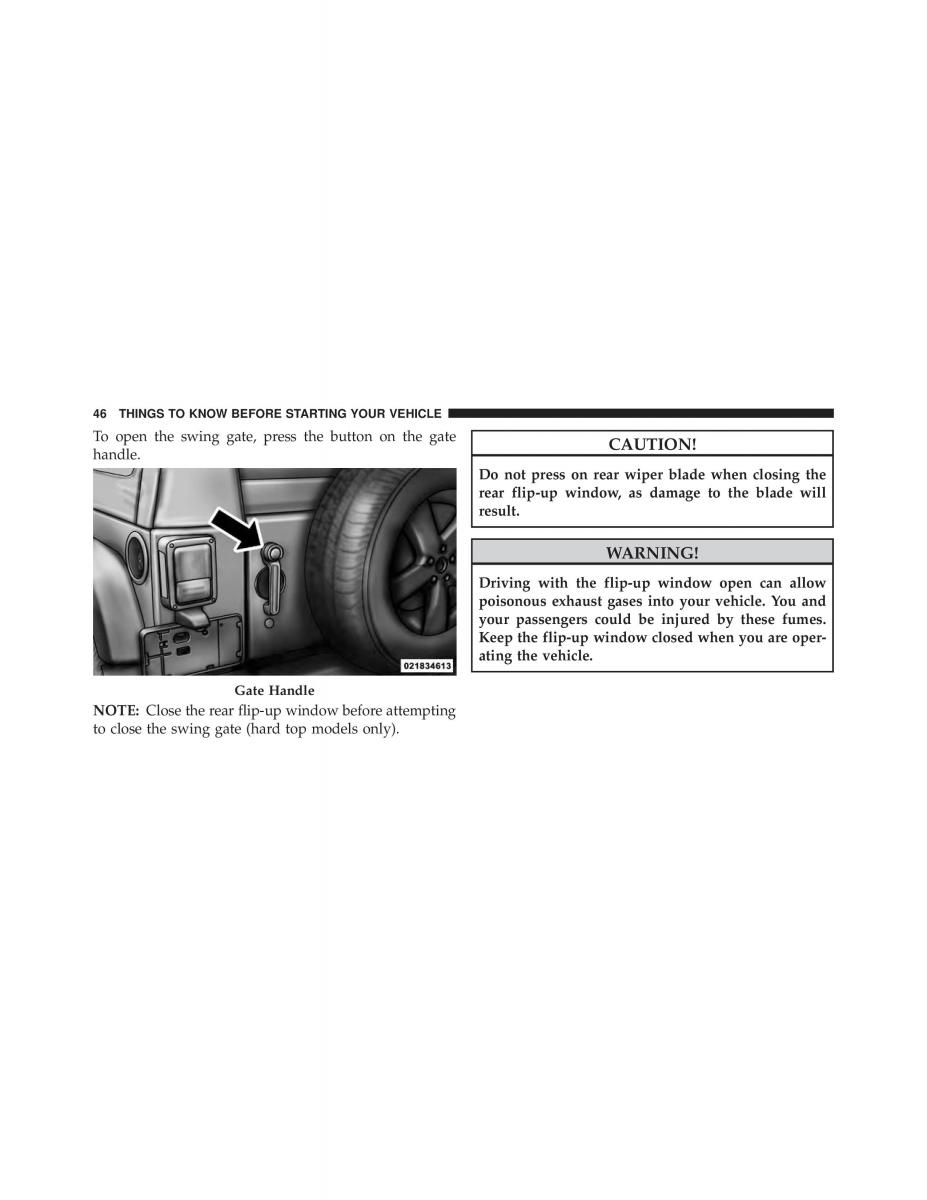 Jeep Wrangler TJ 2013 owners manual / page 48