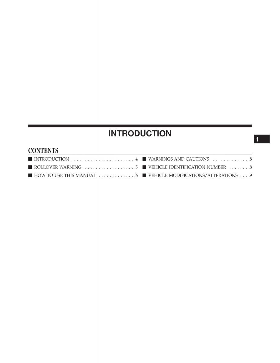 Jeep Wrangler TJ 2013 owners manual / page 5