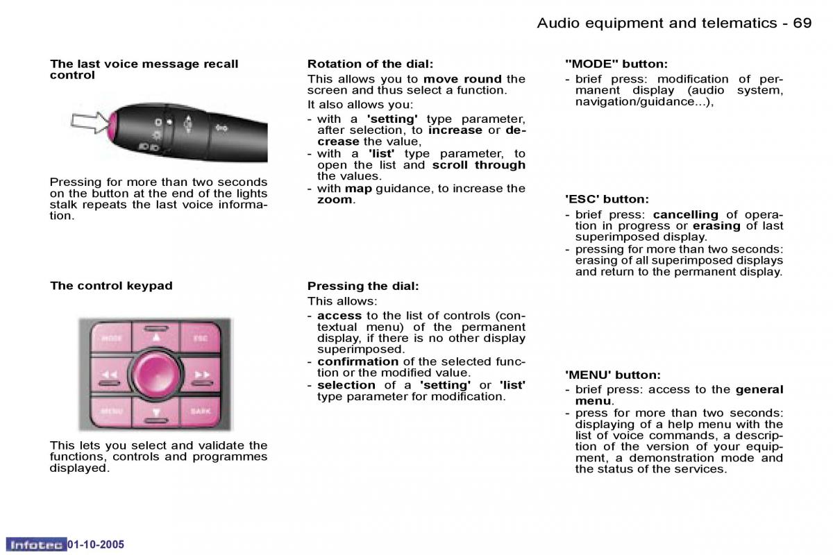 Peugeot 1007 owners manual / page 98