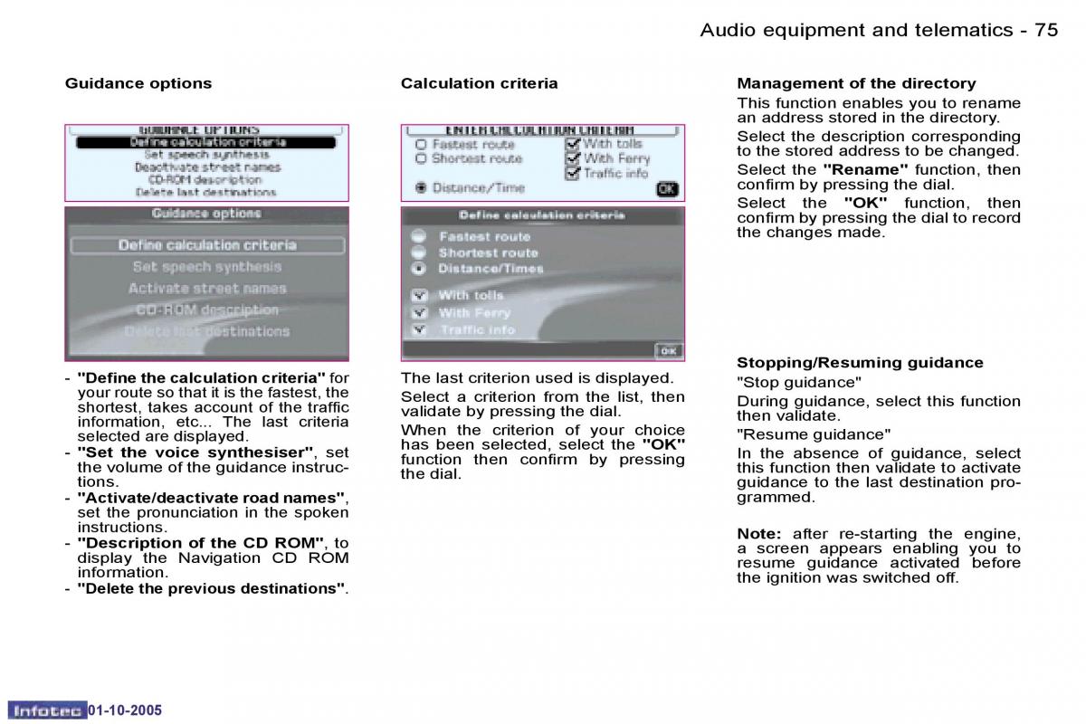 Peugeot 1007 owners manual / page 104