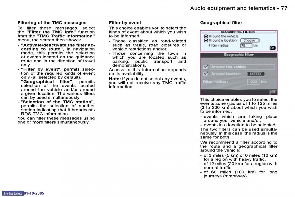 Peugeot 1007 owners manual / page 106