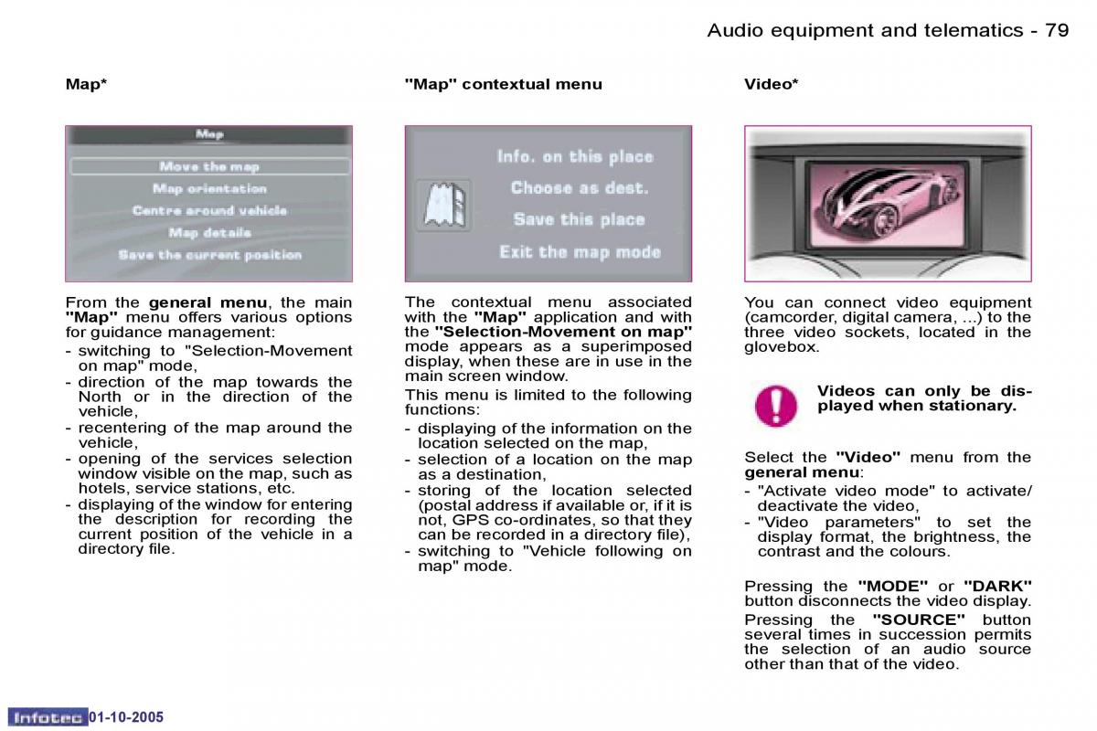 Peugeot 1007 owners manual / page 108