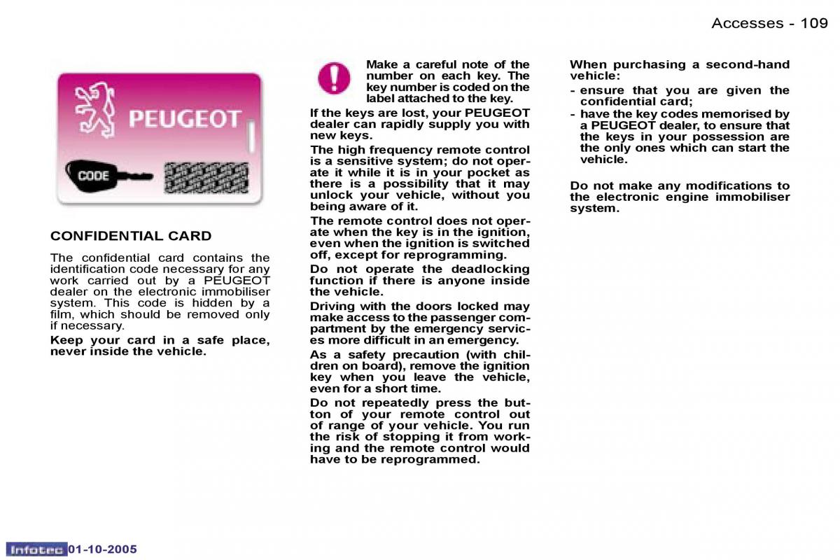 Peugeot 1007 owners manual / page 15