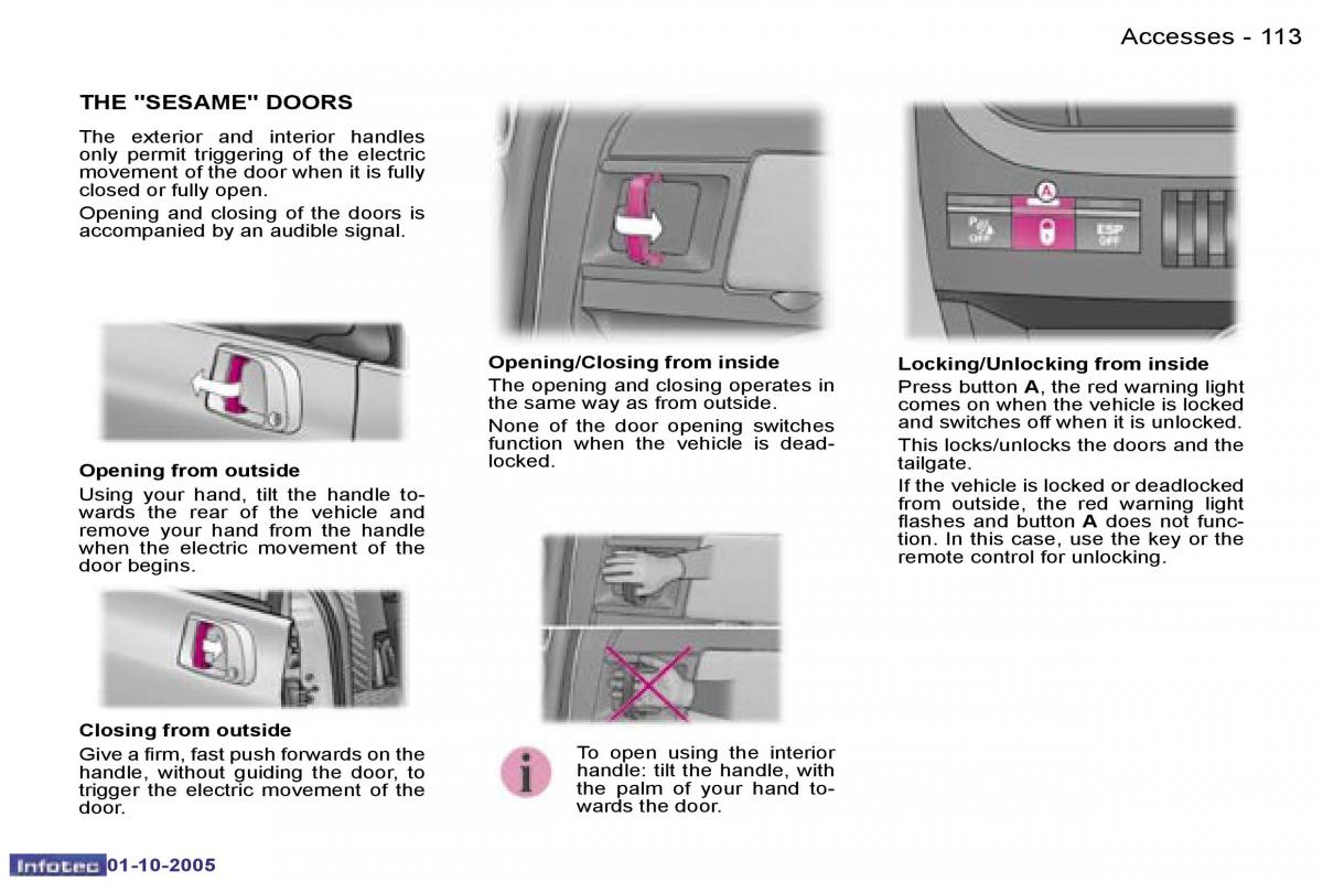 Peugeot 1007 owners manual / page 20