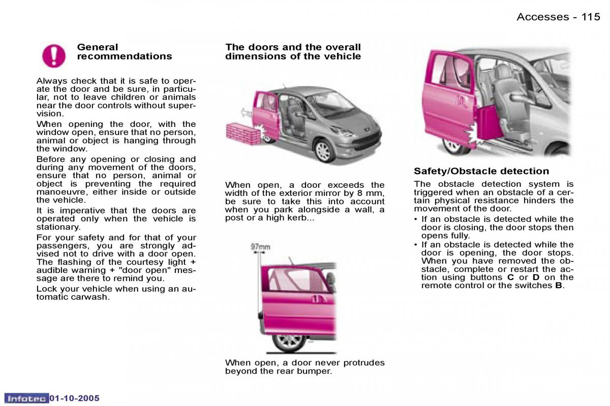 Peugeot 1007 owners manual / page 22