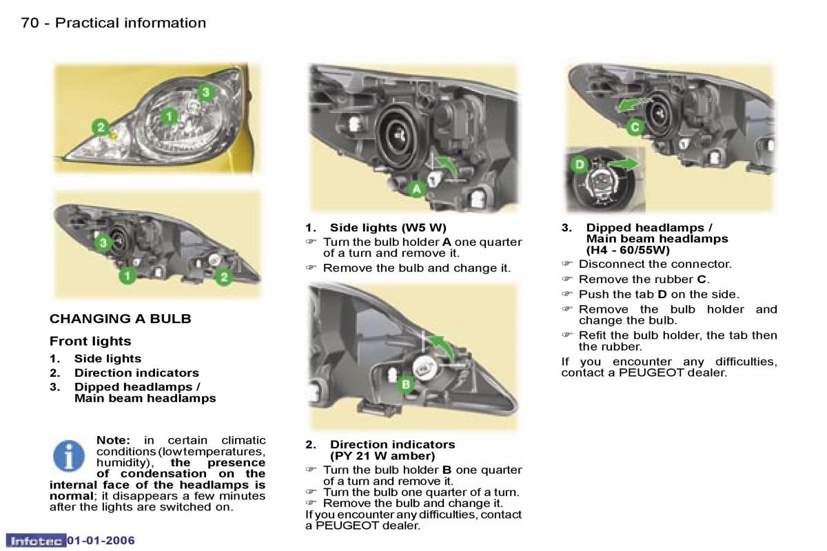 Peugeot 107 owners manual / page 69