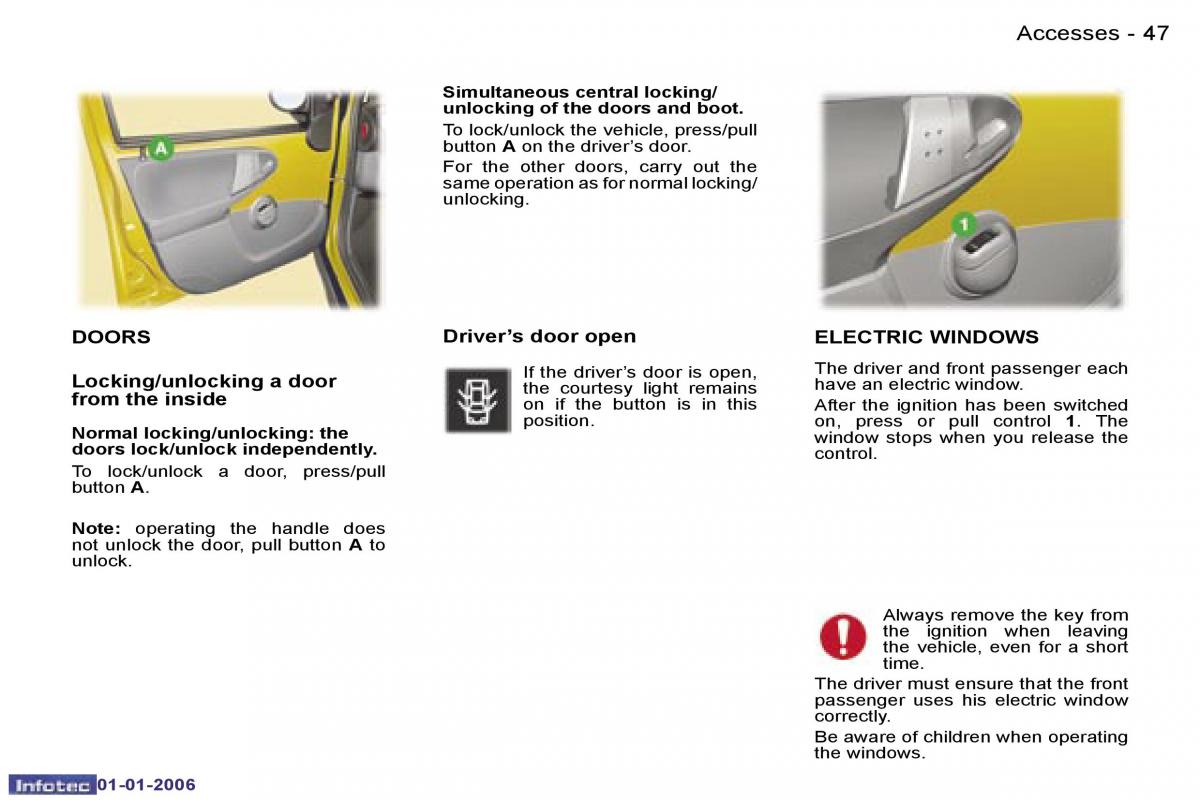 Peugeot 107 owners manual / page 40