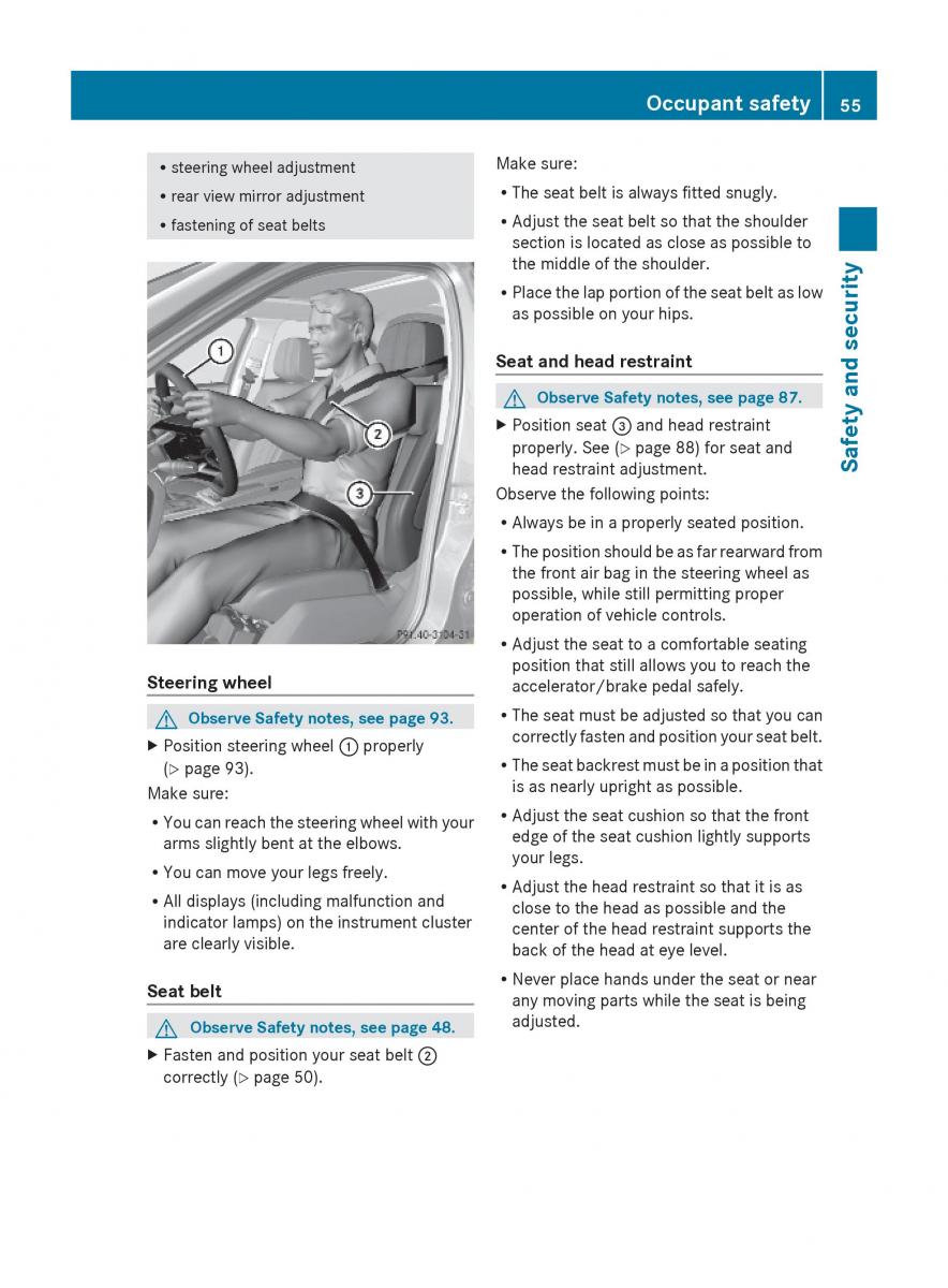 Mercedes Benz E Class W212 2010 owners manual / page 57