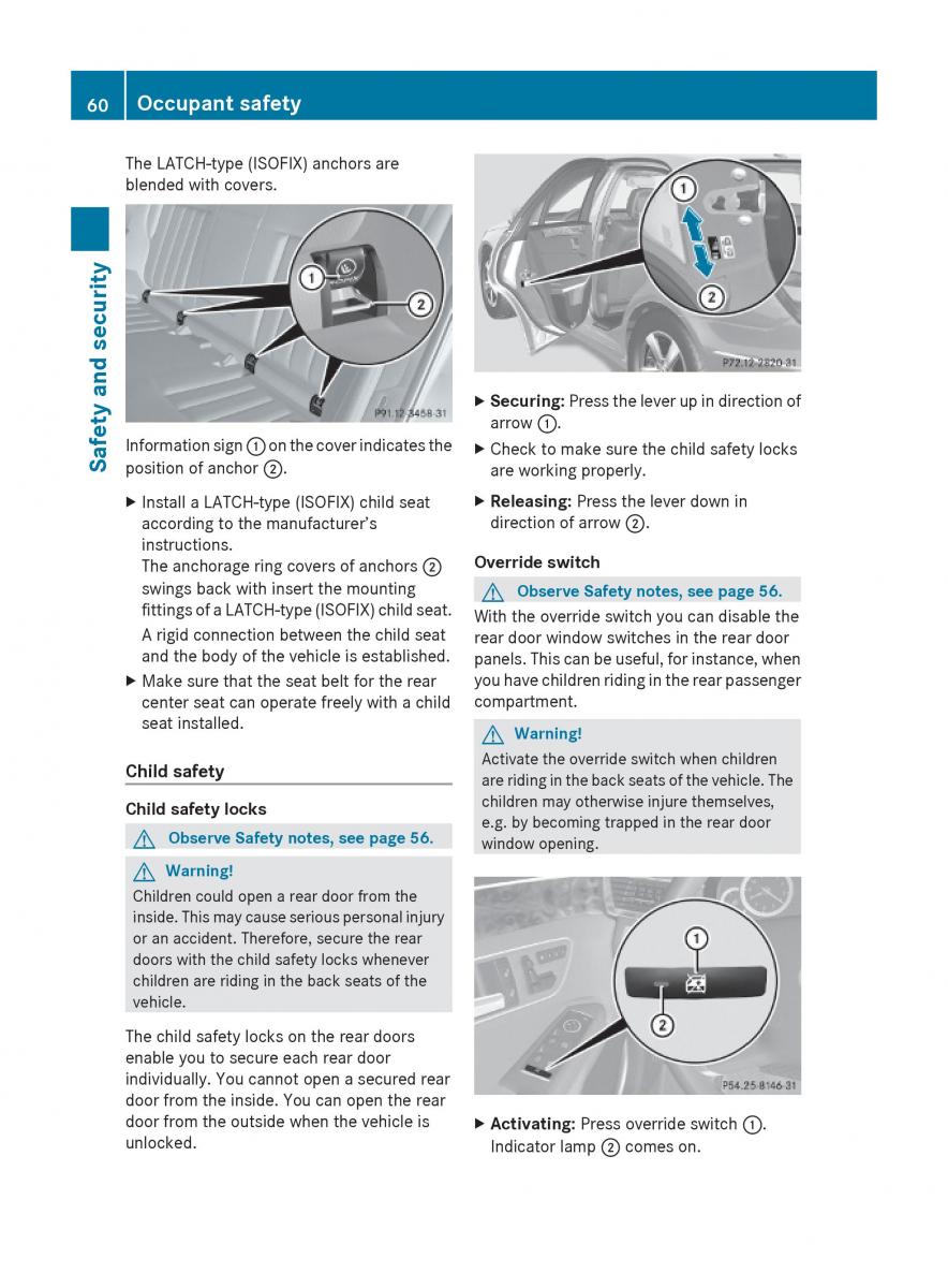 Mercedes Benz E Class W212 2010 owners manual / page 62