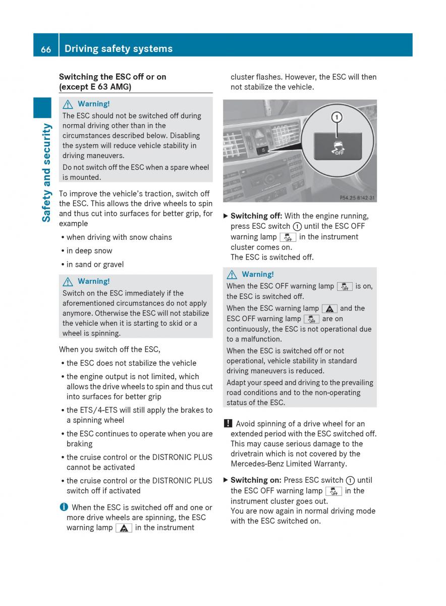 Mercedes Benz E Class W212 2010 owners manual / page 68