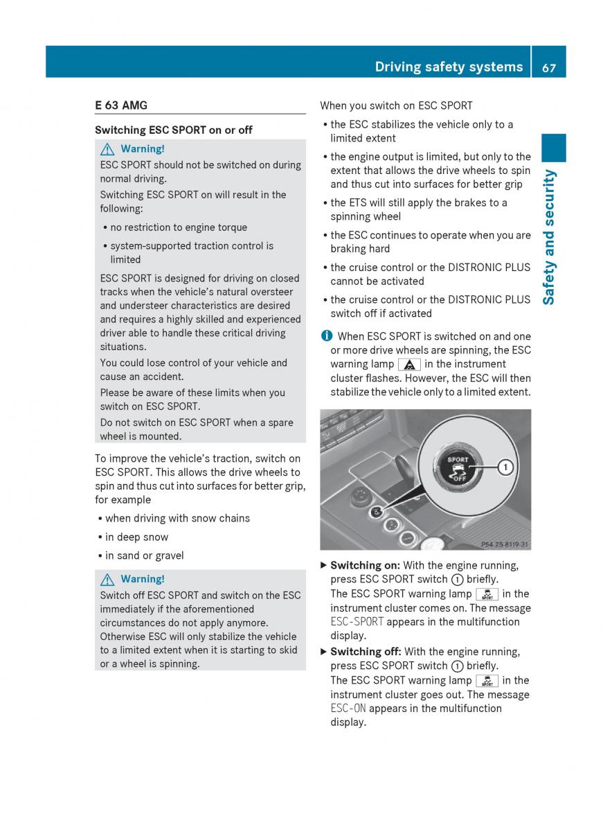 Mercedes Benz E Class W212 2010 owners manual / page 69