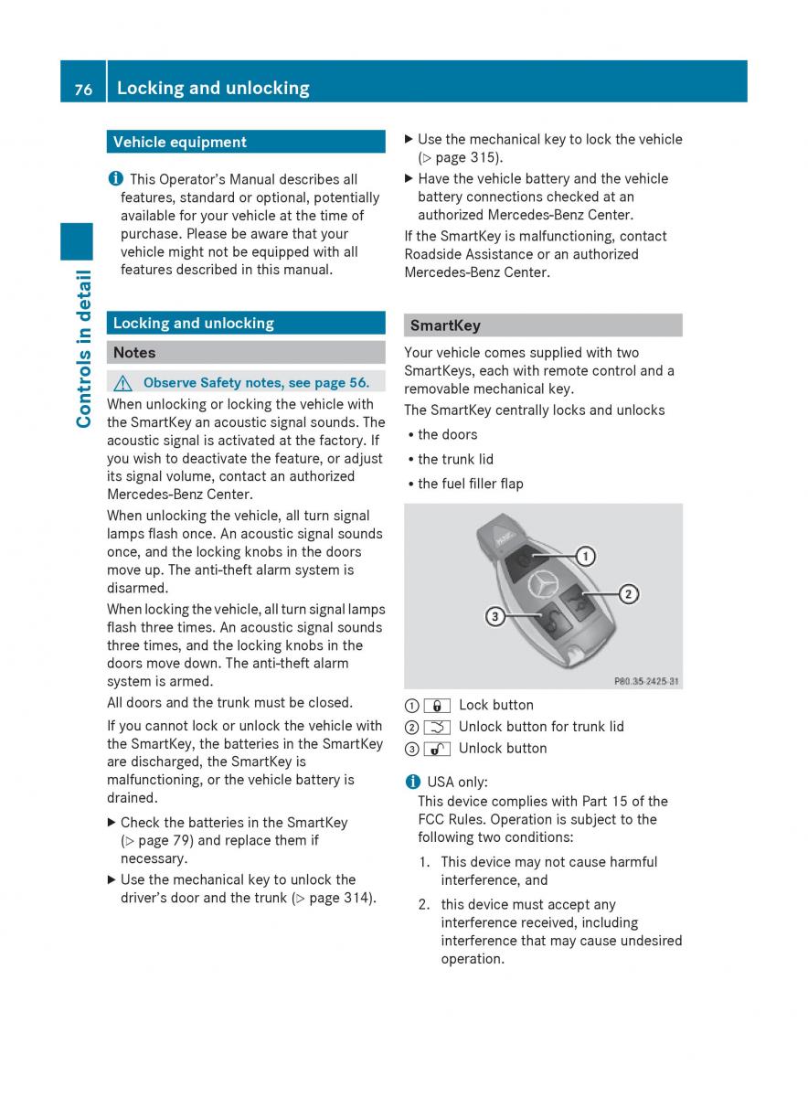 Mercedes Benz E Class W212 2010 owners manual / page 78