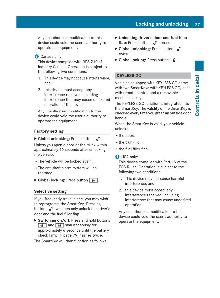 Mercedes Benz E Class W212 2010 owners manual / page 79