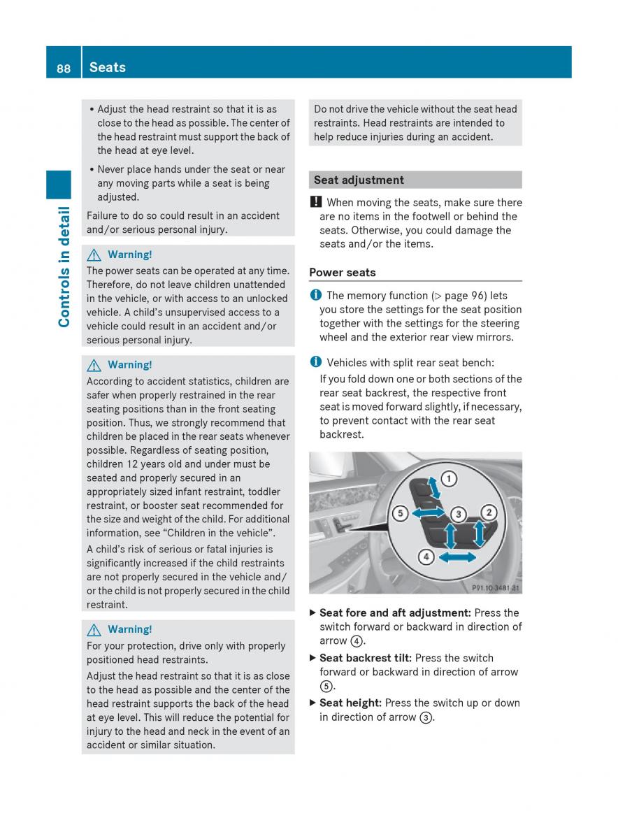 Mercedes Benz E Class W212 2010 owners manual / page 90