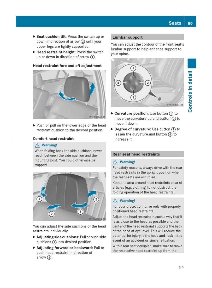 Mercedes Benz E Class W212 2010 owners manual / page 91