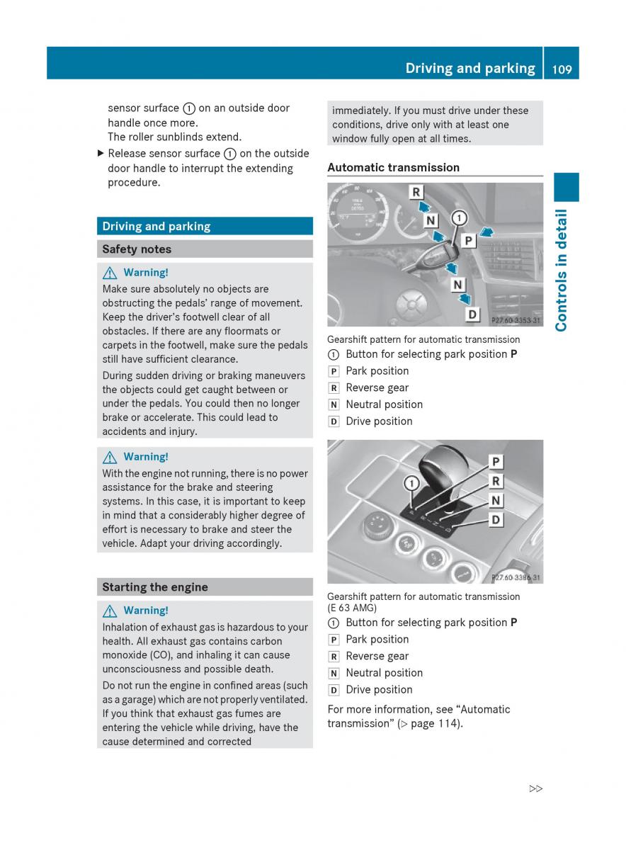 Mercedes Benz E Class W212 2010 owners manual / page 111