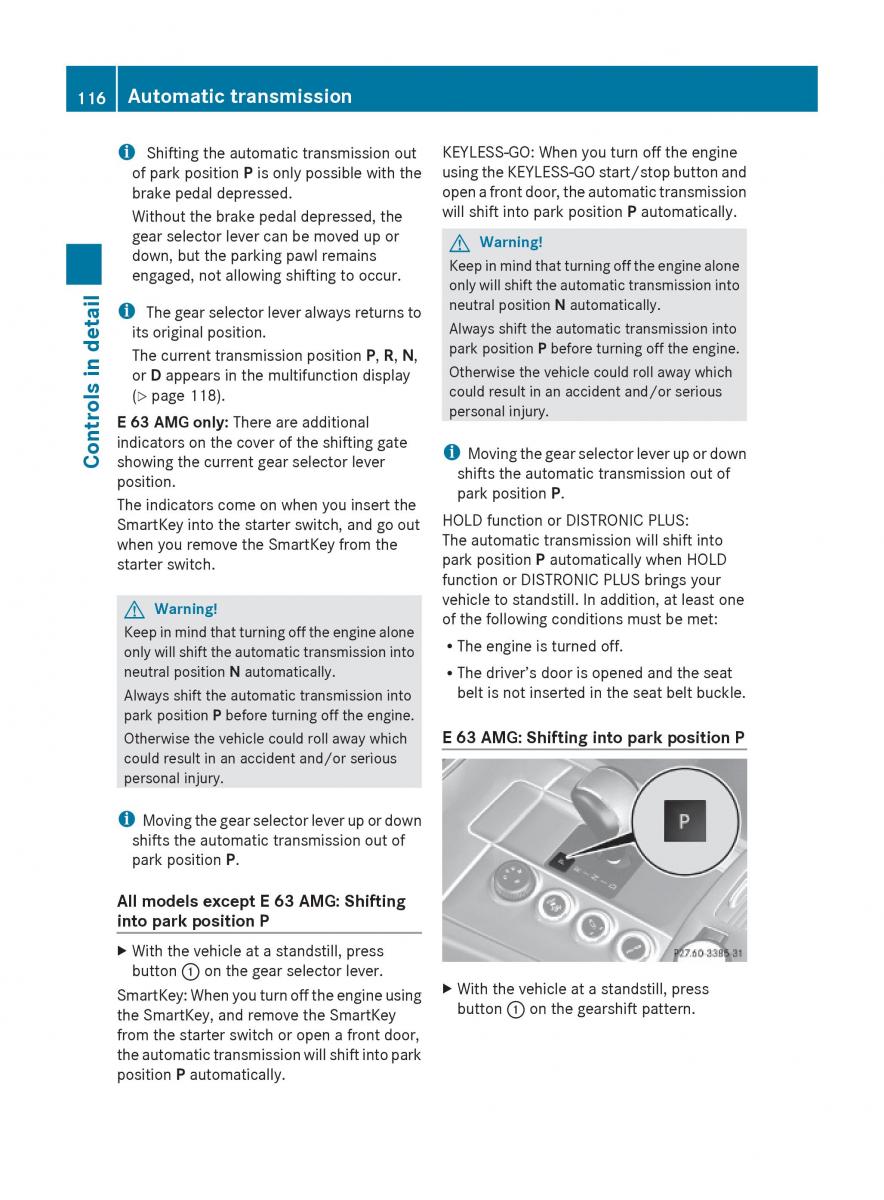 Mercedes Benz E Class W212 2010 owners manual / page 118