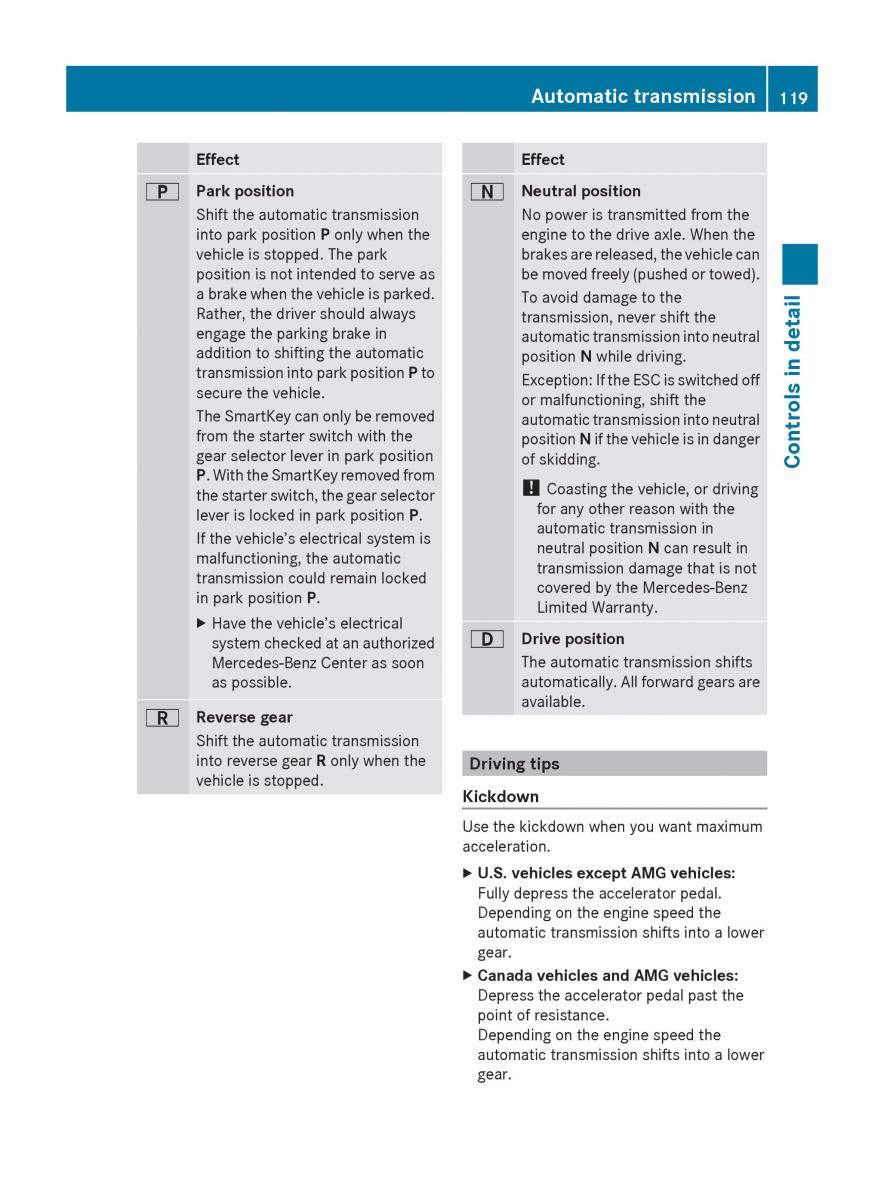 Mercedes Benz E Class W212 2010 owners manual / page 121