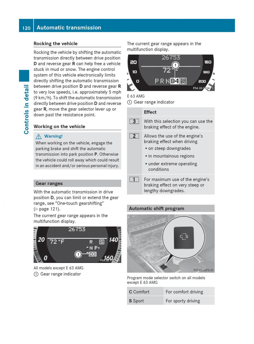 Mercedes Benz E Class W212 2010 owners manual / page 122