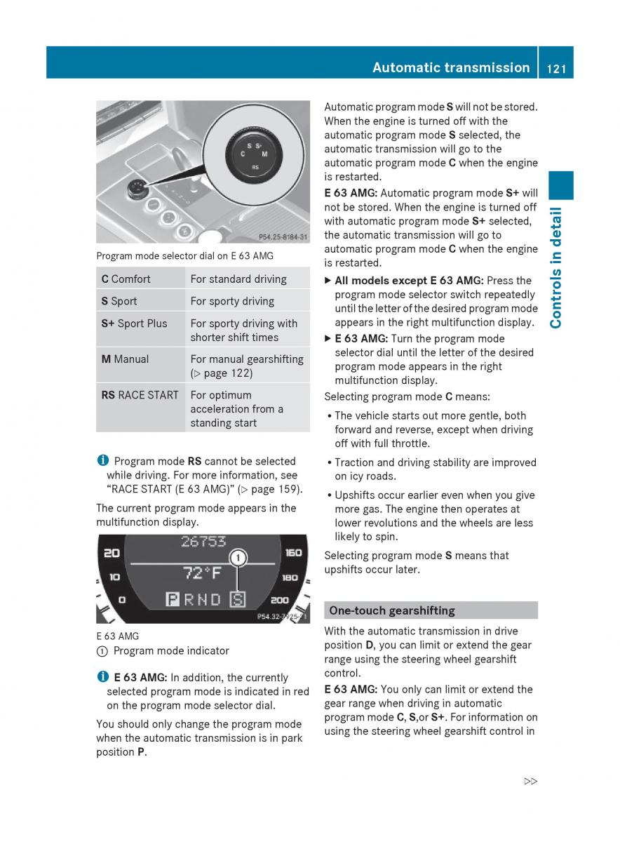 Mercedes Benz E Class W212 2010 owners manual / page 123