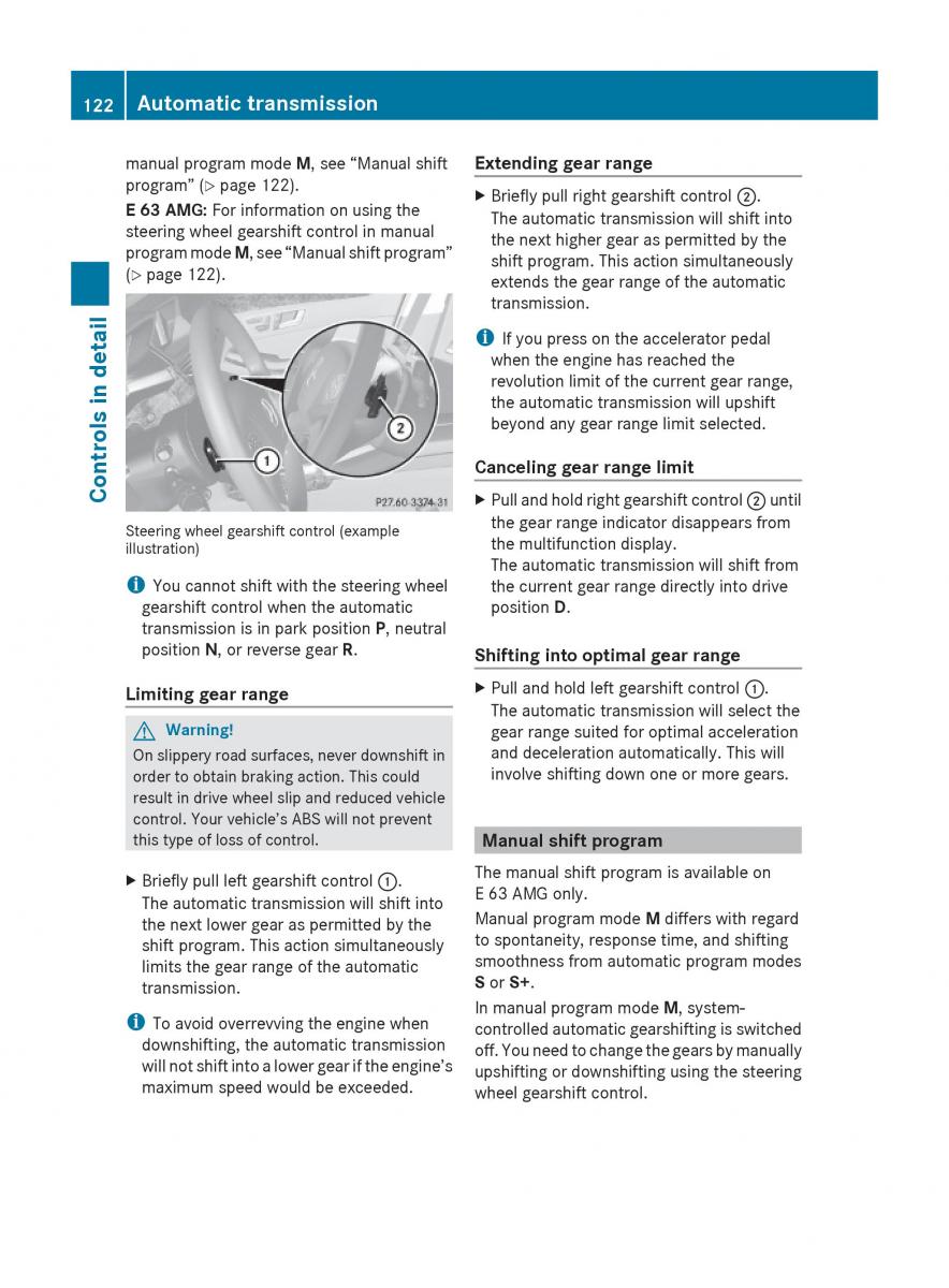 Mercedes Benz E Class W212 2010 owners manual / page 124