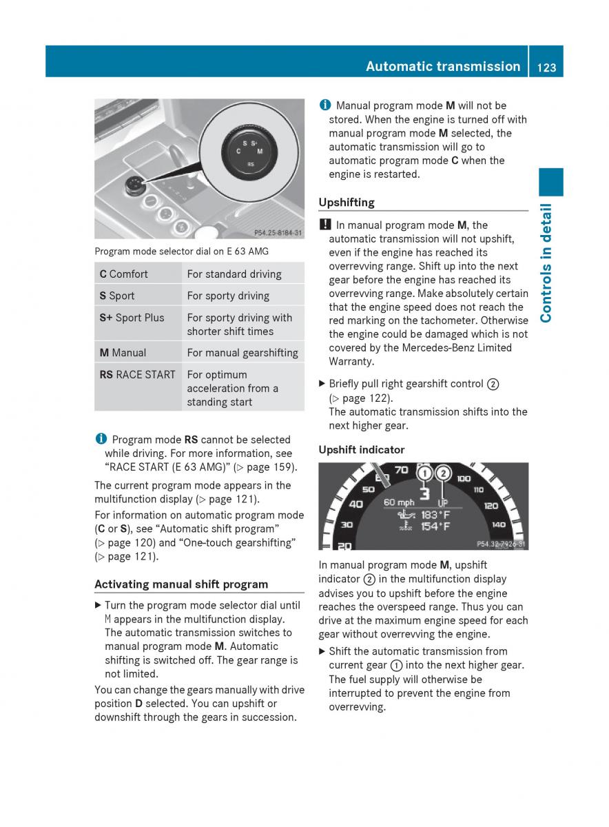 Mercedes Benz E Class W212 2010 owners manual / page 125