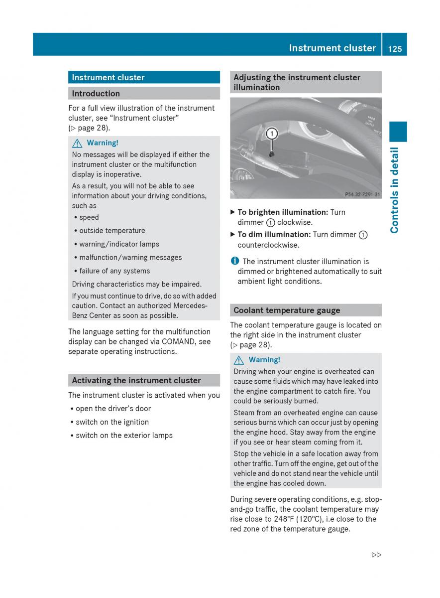 Mercedes Benz E Class W212 2010 owners manual / page 127