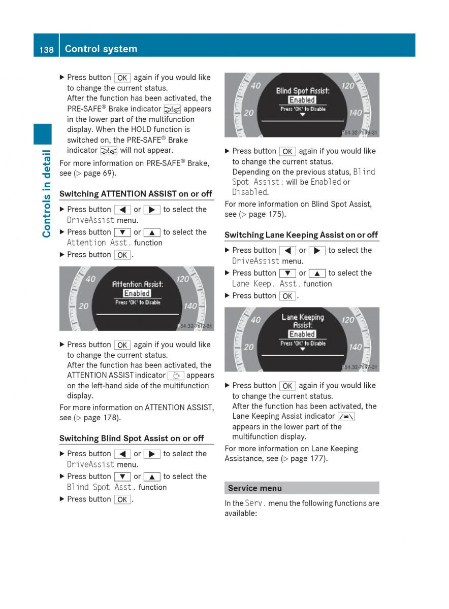 Mercedes Benz E Class W212 2010 owners manual / page 140