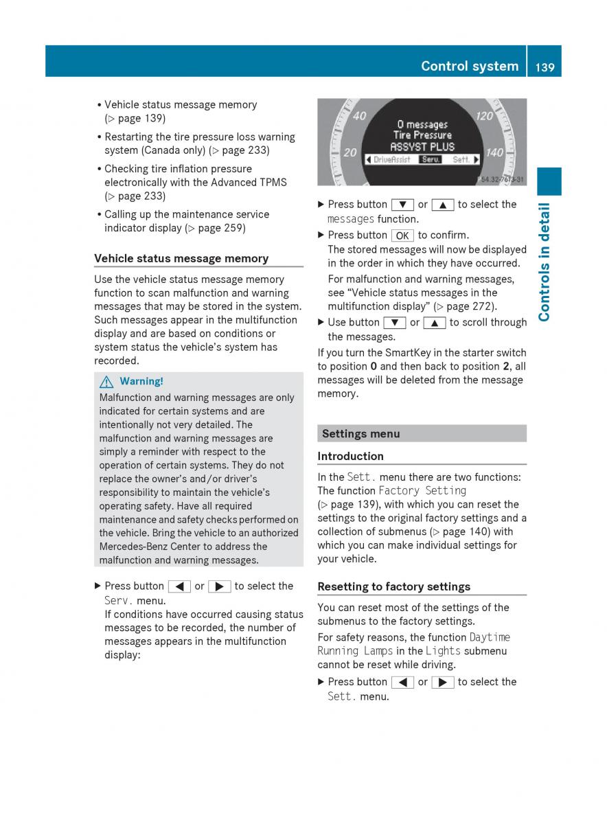 Mercedes Benz E Class W212 2010 owners manual / page 141