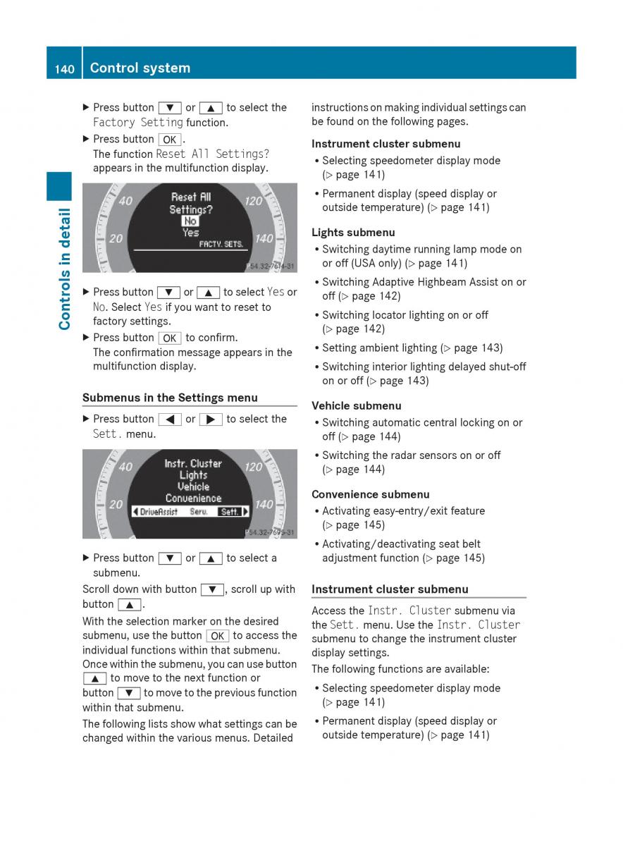 Mercedes Benz E Class W212 2010 owners manual / page 142