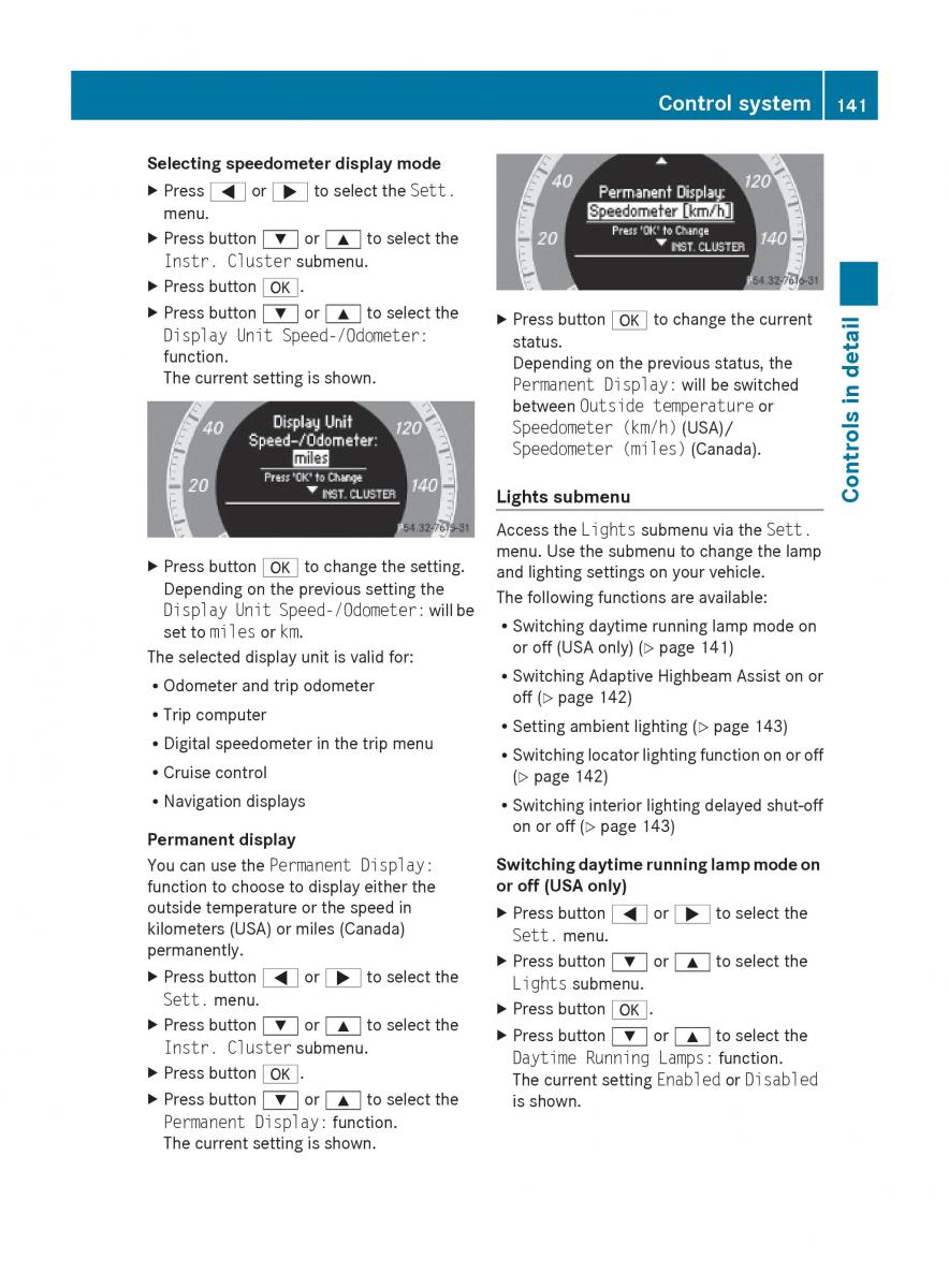 Mercedes Benz E Class W212 2010 owners manual / page 143