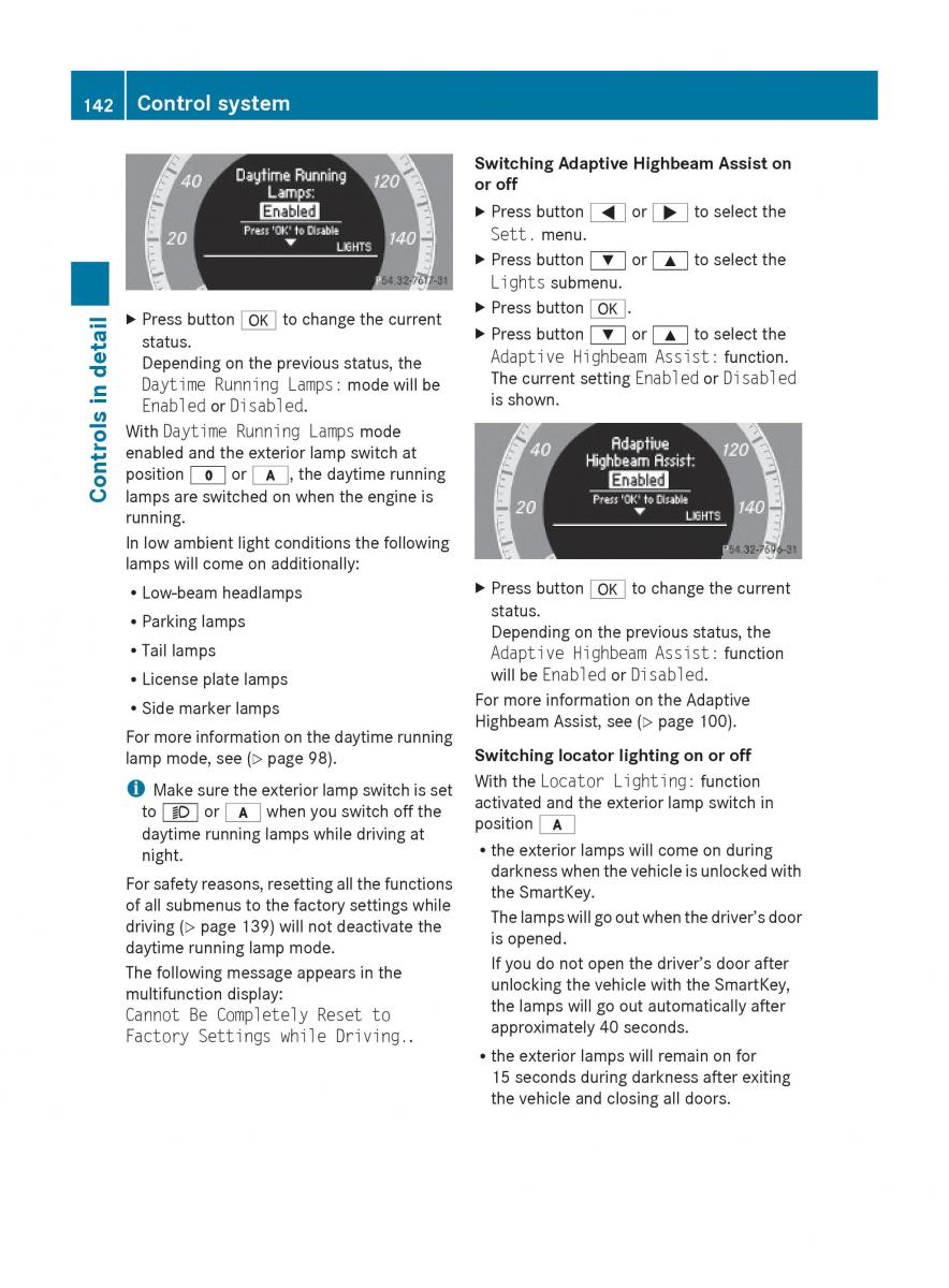 Mercedes Benz E Class W212 2010 owners manual / page 144