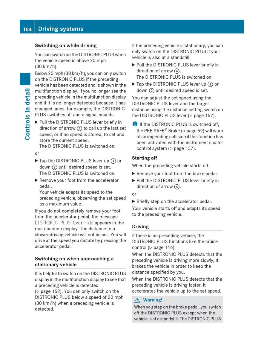 Mercedes Benz E Class W212 2010 owners manual / page 156