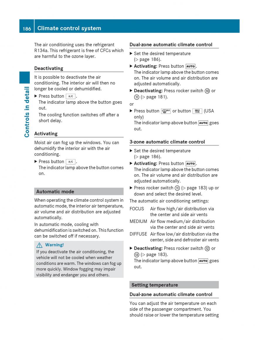 Mercedes Benz E Class W212 2010 owners manual / page 188