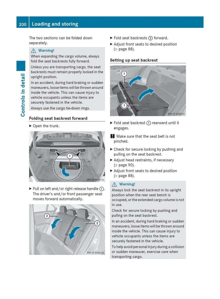 Mercedes Benz E Class W212 2010 owners manual / page 202