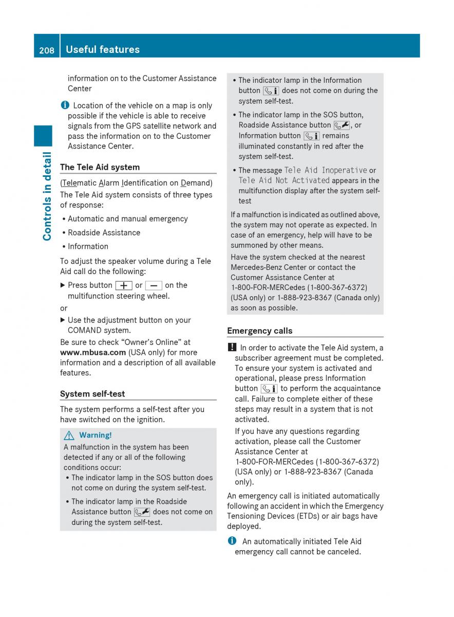 Mercedes Benz E Class W212 2010 owners manual / page 210