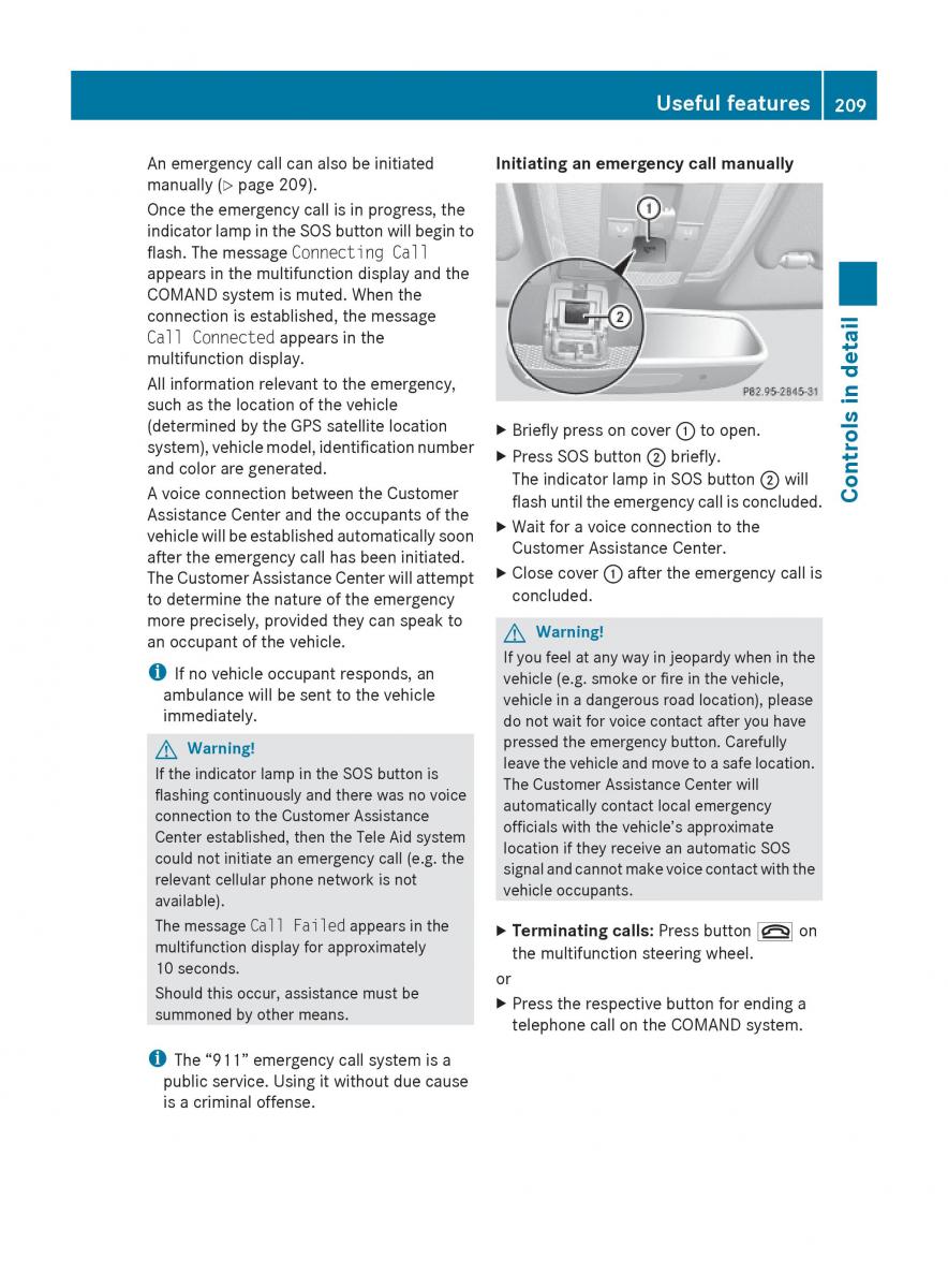 Mercedes Benz E Class W212 2010 owners manual / page 211