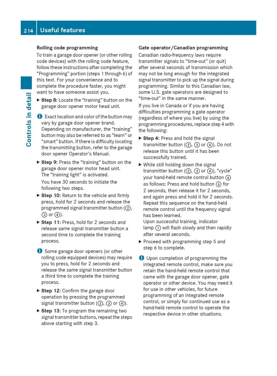 Mercedes Benz E Class W212 2010 owners manual / page 216