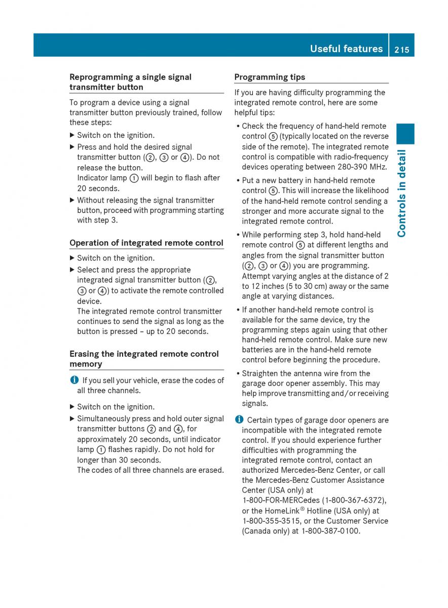 Mercedes Benz E Class W212 2010 owners manual / page 217