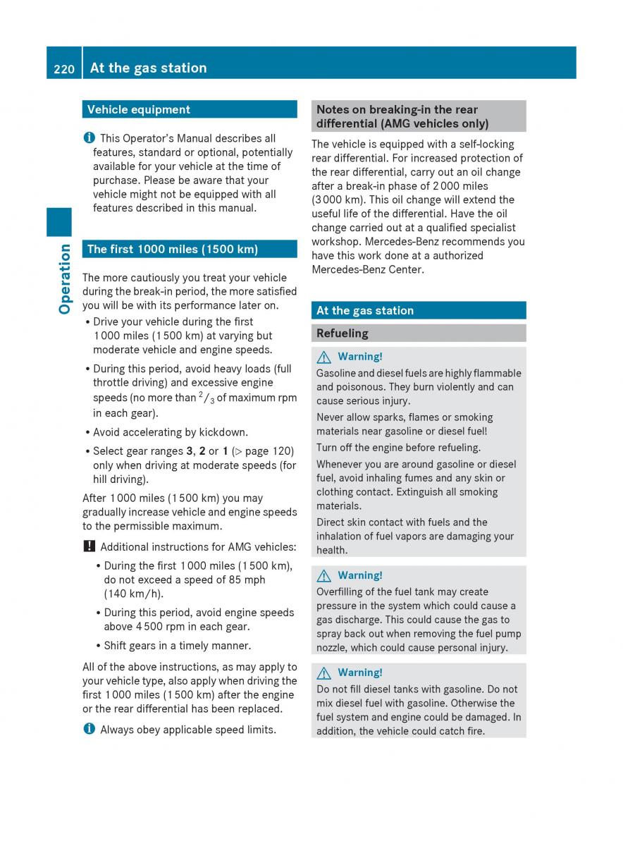 Mercedes Benz E Class W212 2010 owners manual / page 222