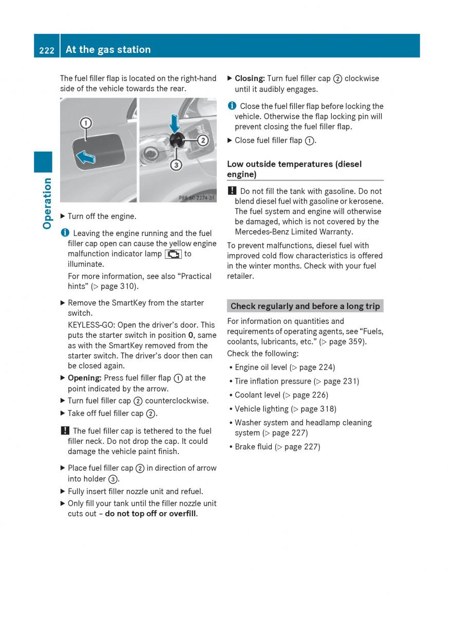 Mercedes Benz E Class W212 2010 owners manual / page 224