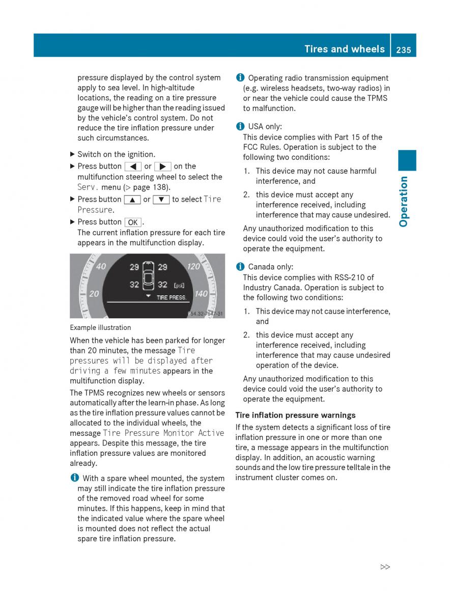 Mercedes Benz E Class W212 2010 owners manual / page 237