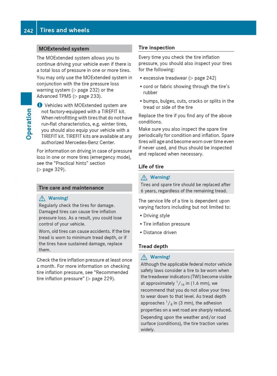 Mercedes Benz E Class W212 2010 owners manual / page 244