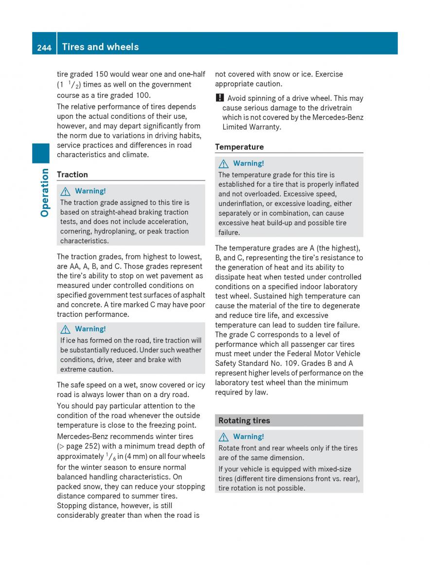 Mercedes Benz E Class W212 2010 owners manual / page 246