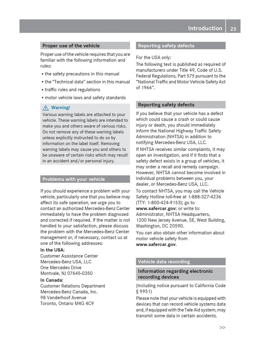 Mercedes Benz E Class W212 2010 owners manual / page 25