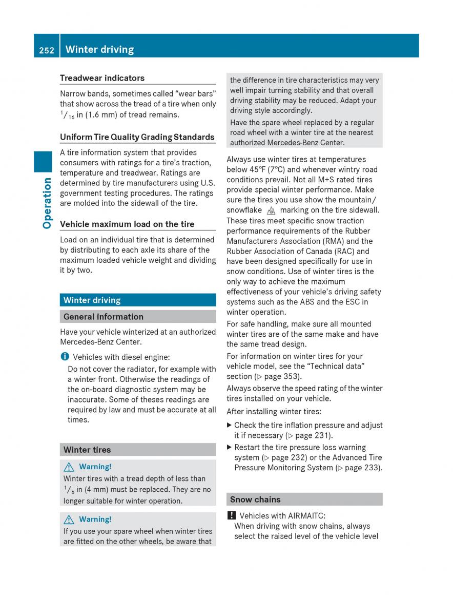 Mercedes Benz E Class W212 2010 owners manual / page 254