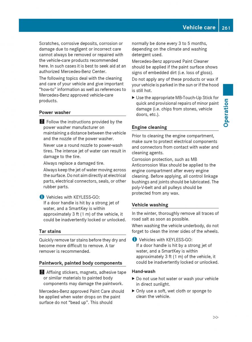 Mercedes Benz E Class W212 2010 owners manual / page 263