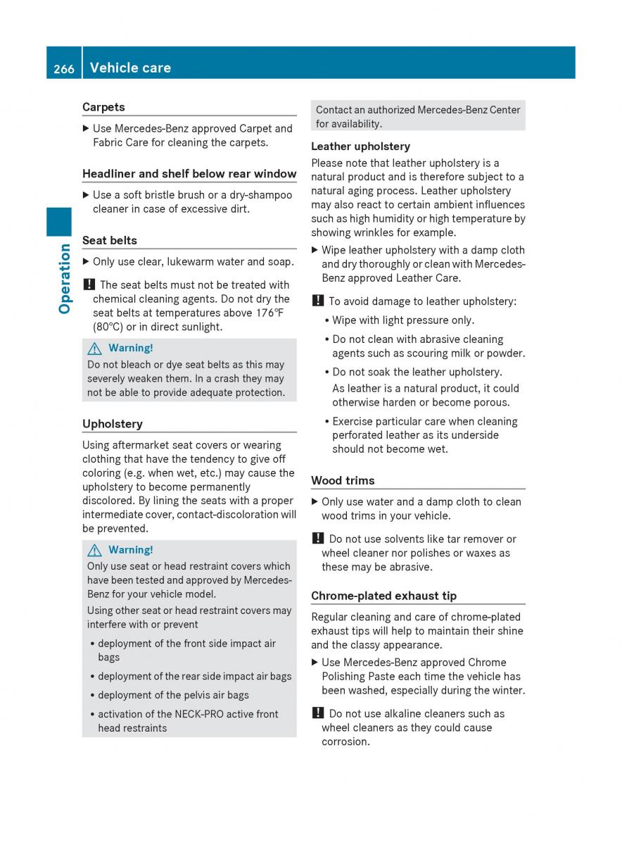 Mercedes Benz E Class W212 2010 owners manual / page 268