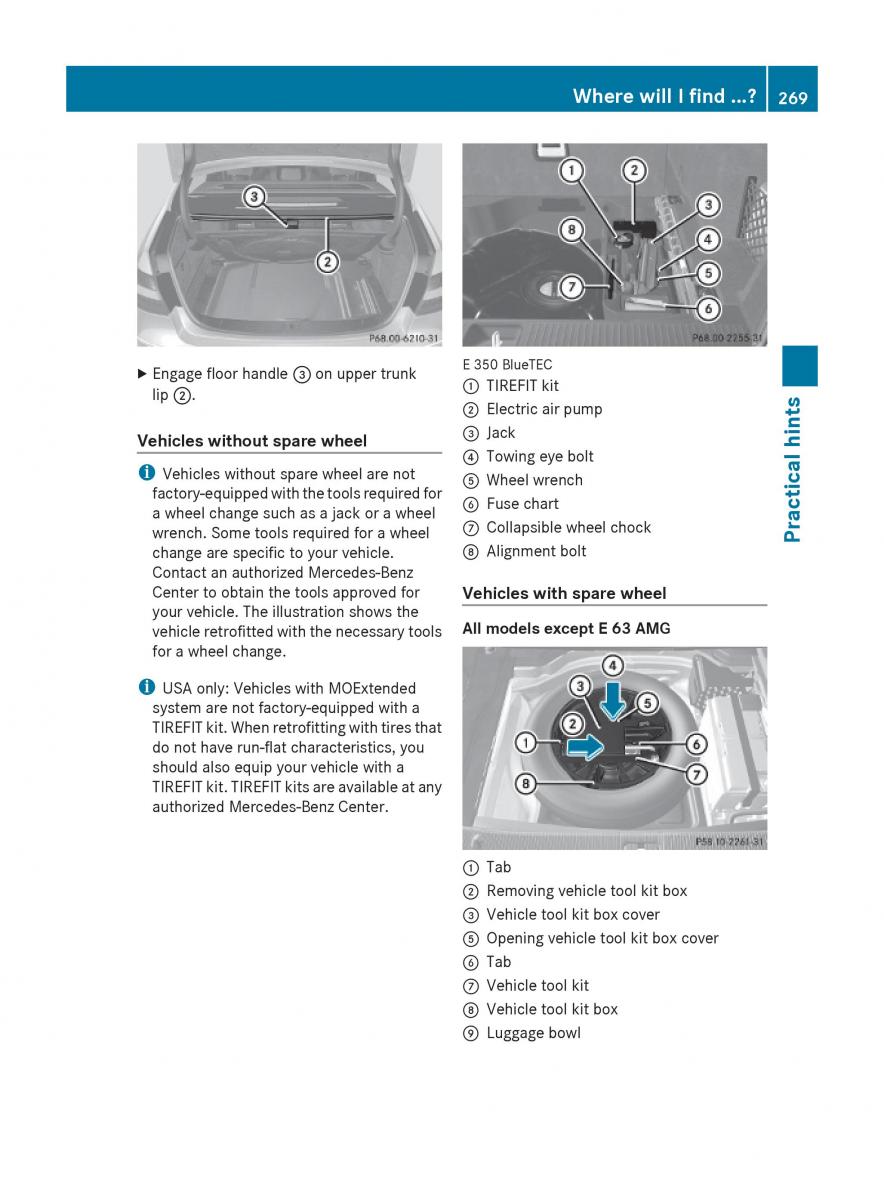 Mercedes Benz E Class W212 2010 owners manual / page 271